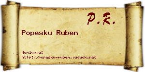 Popesku Ruben névjegykártya